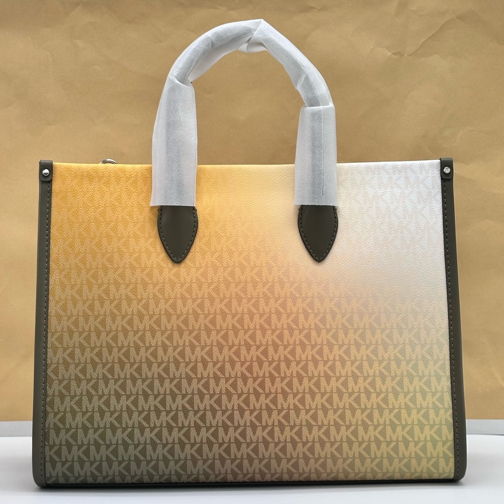 MICHAEL KORS
Mirella Medium Ombré Signature Logo Tote Bag Olive Combo color - Picture 12 of 15